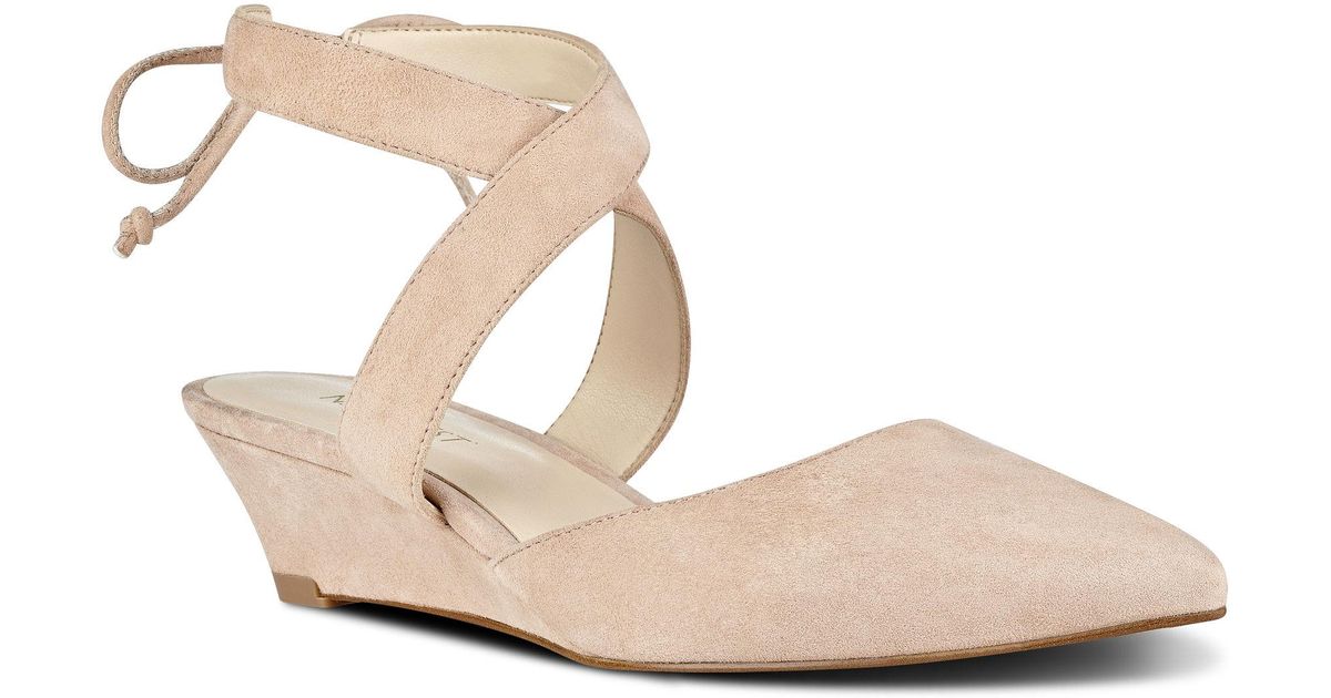 Nine West Elira Pointy Toe Wedges in lt Pink Suede (Pink) - Lyst